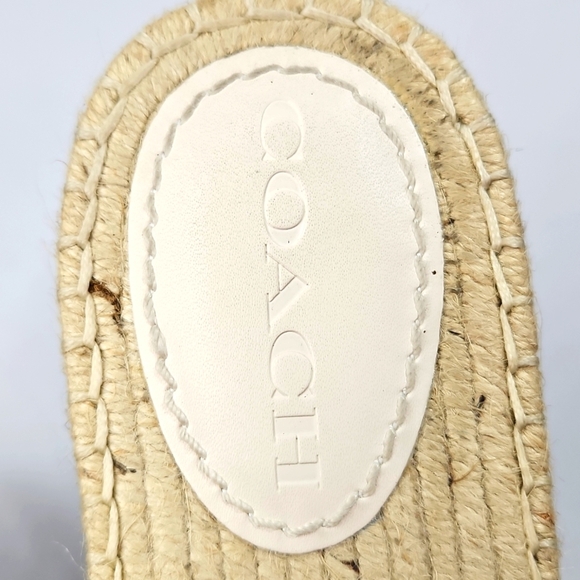 Coach Women's Cream Slide Sandals Espadrilles Wedges Size 8.5 - Picture 2 of 9